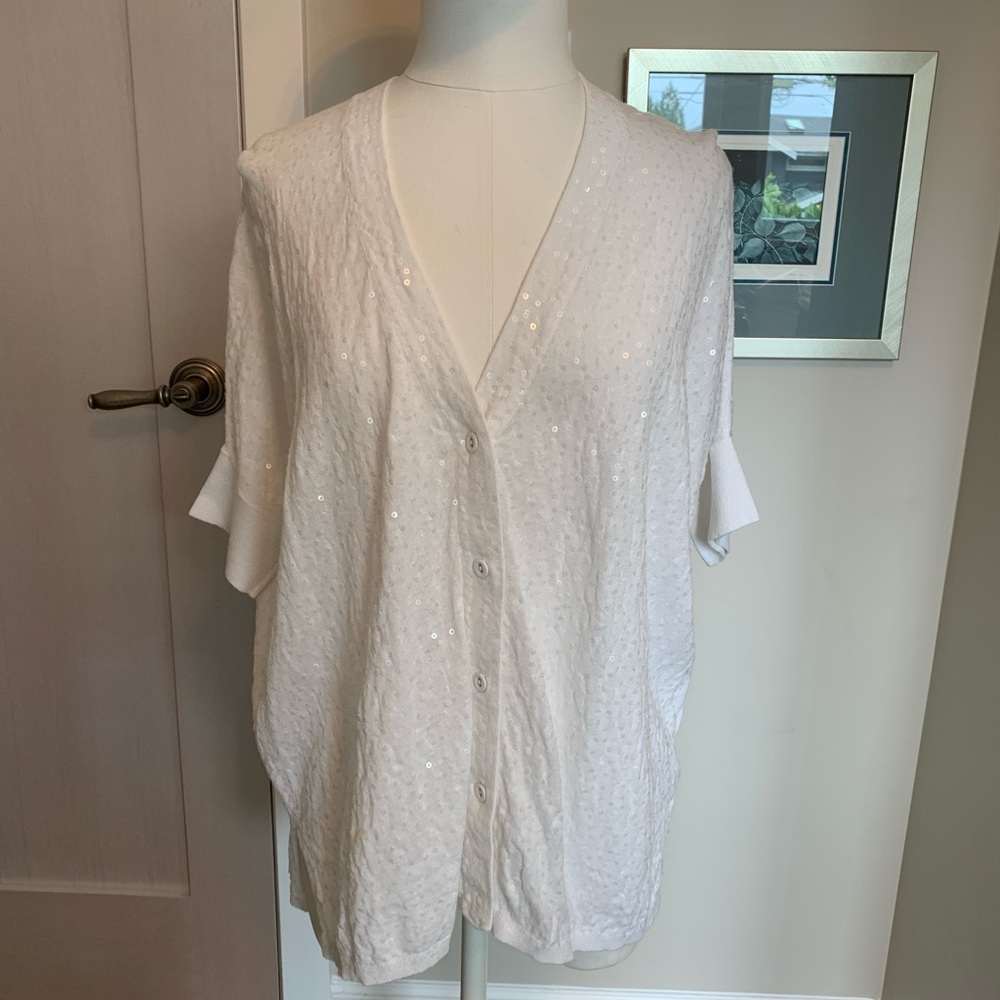 Minnie Rose sequin cardigan sweater